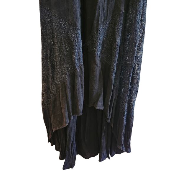POL Whimsigoth Black Distressed Slip Dress with Lace Cut-Outs Size Small - Picture 3 of 10